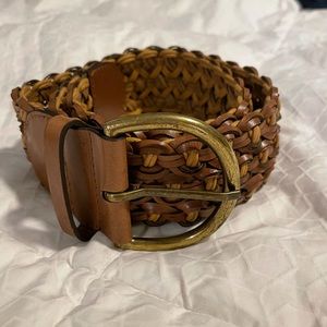 Ann Taylor Loft Brown Braided Leather Belt